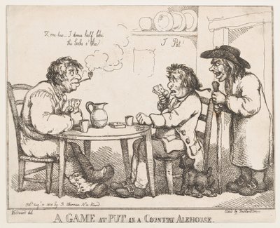 Una partita a Put in una locanda di campagna, 10 agosto 1810 da Thomas Rowlandson