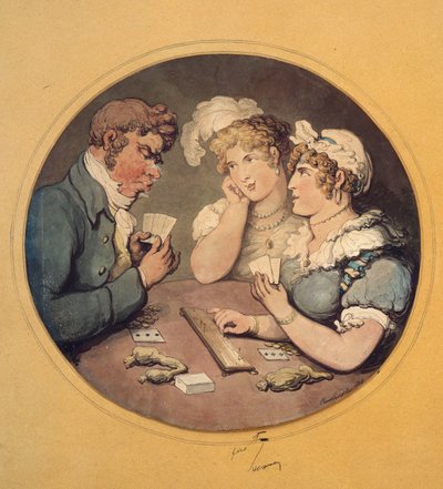 Una partita a cribbage da Thomas Rowlandson