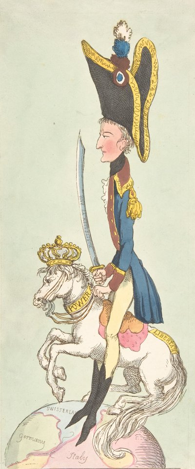 Un Grande Uomo sul Suo Cavallo a Dondolo, 1803 da Thomas Rowlandson
