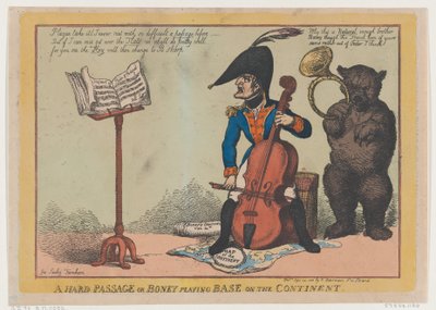 Un Passaggio Difficile, o Boney che Gioca a Base sul Continente, 24 settembre 1808 da Thomas Rowlandson