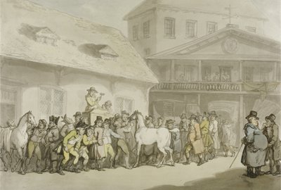 Vendita di cavalli al deposito di Hopkins, Barbican da Thomas Rowlandson