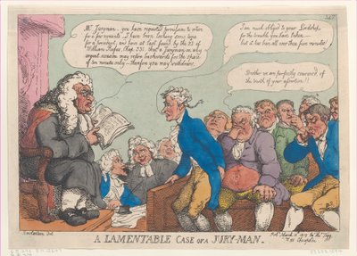 Un caso lamentabile di un giurato da Thomas Rowlandson