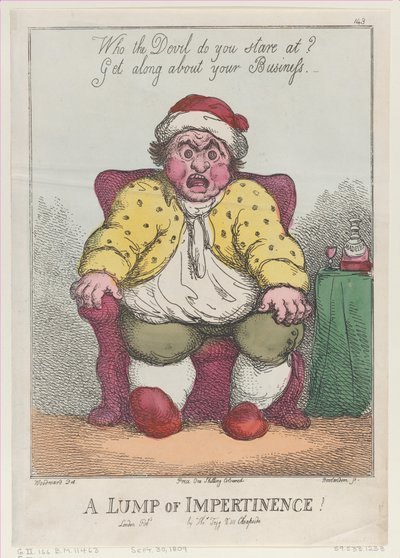Un pezzo di impertinenza!, [30 settembre 1809] ristampa da Thomas Rowlandson