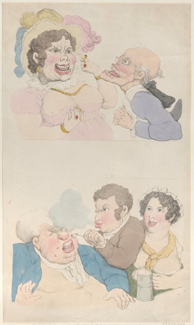 Un Uomo Sedotto da una Donna, e Fumando un Cliente da Thomas Rowlandson