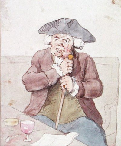 Un uomo seduto in una taverna da Thomas Rowlandson