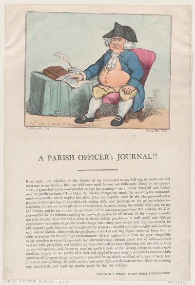 Diario di un ufficiale parrocchiale!! da Thomas Rowlandson