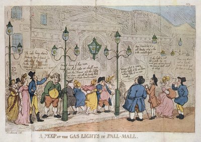 Uno sguardo alle luci a gas di Pall Mall Rowlandson 1809 da Thomas Rowlandson