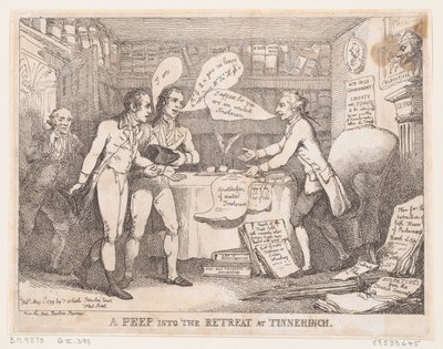 Uno sguardo nel rifugio a Tinnechurch United Irish da Thomas Rowlandson