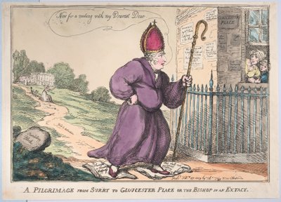 Un pellegrinaggio da Surry a Gloucester Place o il vescovo in estasi, 27 febbraio 1809 da Thomas Rowlandson
