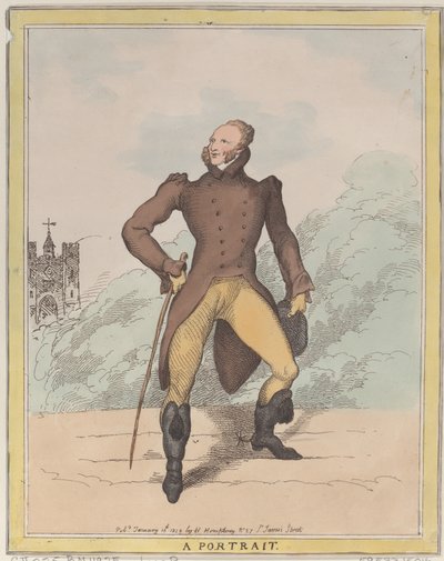 Ritratto di Lord Petersham, 10 gennaio 1812 da Thomas Rowlandson