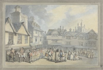 Una rassegna in una piazza del mercato da Thomas Rowlandson