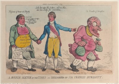 Uno schizzo approssimativo dei tempi delineato da Sir Francis Burdett da Thomas Rowlandson