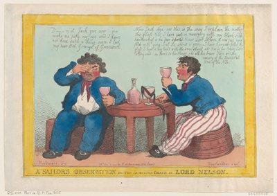 Osservazione di un marinaio sulla morte lamentata di Lord Nelson, 3 dicembre 1805 da Thomas Rowlandson