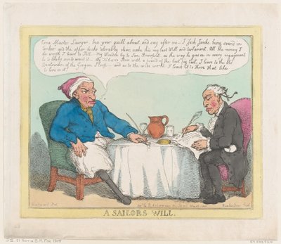 Testamento di un marinaio, 25 maggio 1805 da Thomas Rowlandson
