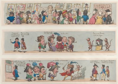Una scena in Pizzaro, bordi grotteschi per stanze e saloni da Thomas Rowlandson