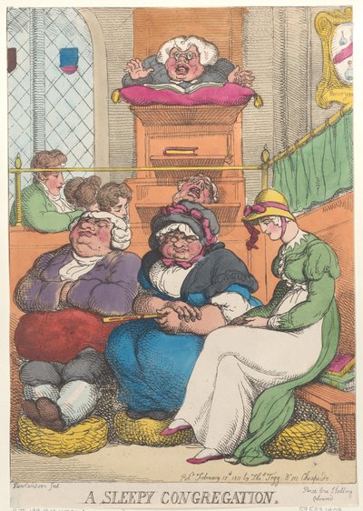 Una congregazione assonnata, 12 febbraio 1811 da Thomas Rowlandson