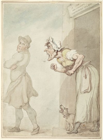 Un camino fumante e una moglie che sgrida: i tormenti dell’uomo da Thomas Rowlandson