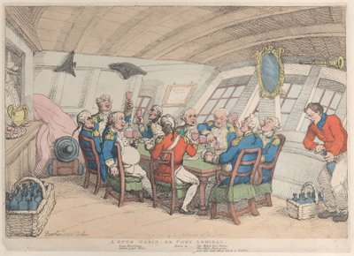 Una cabina accogliente, o Ammiraglio del porto, 21 giugno 1808 da Thomas Rowlandson