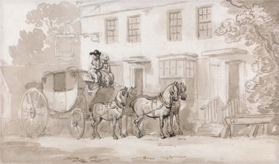 Una diligenza davanti all’ingresso di una locanda da Thomas Rowlandson