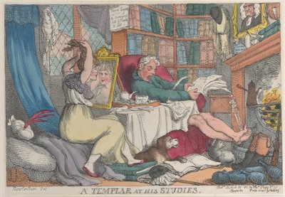 Un templare ai suoi studi da Thomas Rowlandson