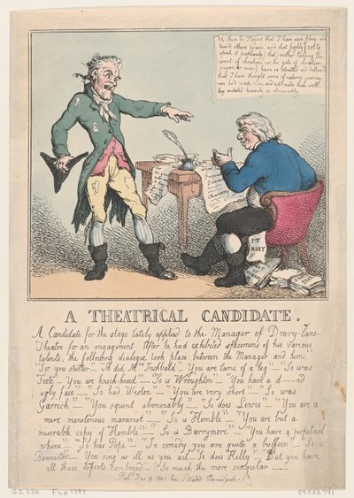 Un Candidato Teatrale, 1797 da Thomas Rowlandson