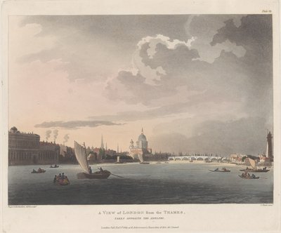 Veduta di Londra dal Tamigi, 1 novembre 1809 da Thomas Rowlandson
