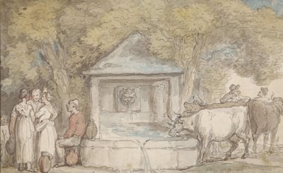 Una fontana di paese da Thomas Rowlandson