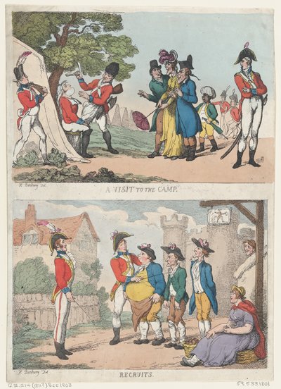 Visita al campo e reclute, 1811 da Thomas Rowlandson