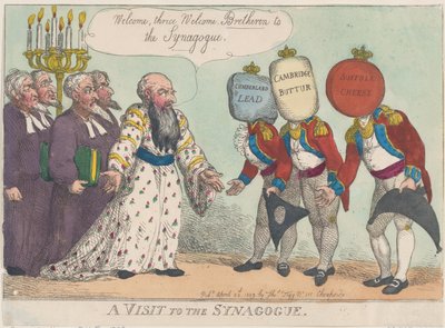 Una visita alla sinagoga, 28 aprile 1809 da Thomas Rowlandson