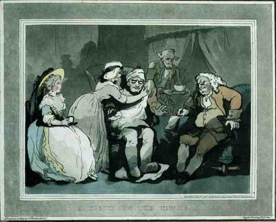 Una visita allo zio, acquaforte di Francis Jukes, pub. da E. Jackson da Thomas Rowlandson