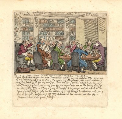 Un gruppo di scrittori che cenano a casa di un cittadino ricco da Thomas Rowlandson