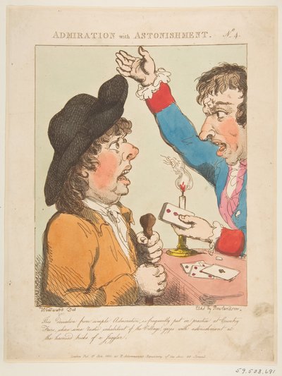 Ammirazione con stupore Le Brun travestito, o caricature delle passioni, 21 gennaio 1800 da Thomas Rowlandson