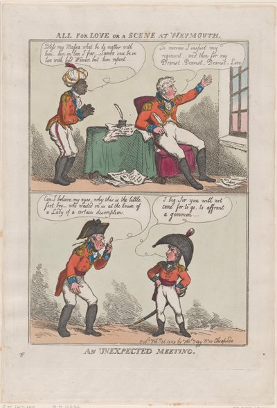 Tutto per amore o una scena a Weymouth, un incontro inaspettato da Thomas Rowlandson
