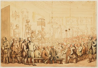 Una lezione di anatomia alla Royal Academy of Arts da Thomas Rowlandson