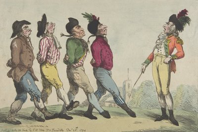 Una lezione precoce di marcia da Thomas Rowlandson
