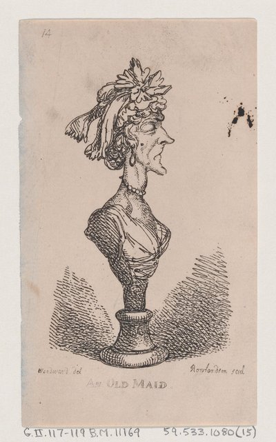 Una vecchia zitella, 1808 da Thomas Rowlandson