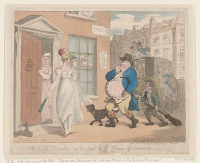 Un vecchio membro sulla strada per la Camera dei Comuni, 1 settembre 1802 da Thomas Rowlandson