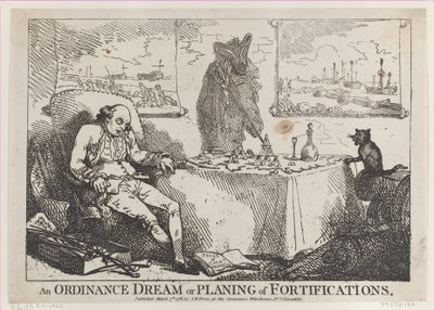 Un sogno di ordinanza o pianificazione di fortificazioni, 7 marzo 1786 da Thomas Rowlandson