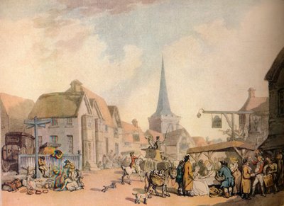 Scena di un vecchio villaggio inglese da Thomas Rowlandson
