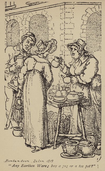 Qualche terracotta; compra una brocca o una teiera? da Thomas Rowlandson