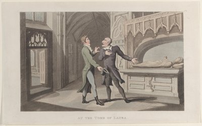 Alla tomba di Laura, da Diario di viaggi sentimentali nelle province meridionali da Thomas Rowlandson