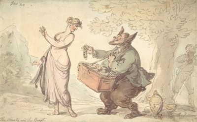 La bella e la bestia, XVIII-XIX secolo da Thomas Rowlandson.
