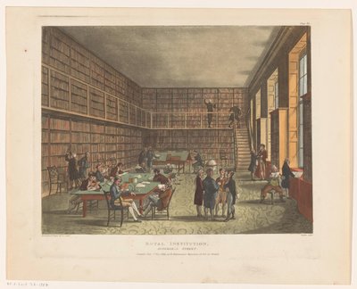 Biblioteca della Royal Institution a Londra da Thomas Rowlandson
