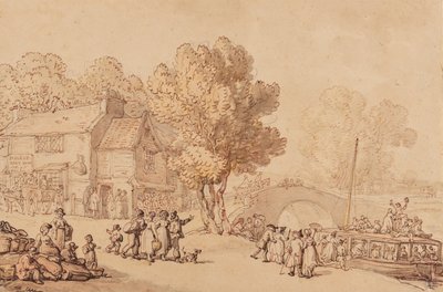 Imbarco su una barca a traghetto, c.1810 da Thomas Rowlandson