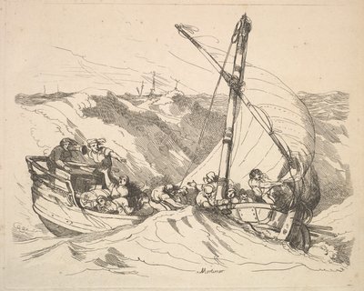 Barca in una tempesta in mare, 1784-88 da Thomas Rowlandson