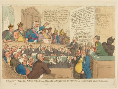 Il processo, la condanna e il discorso in punto di morte di Boney da Thomas Rowlandson