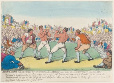 Incontro di Boxe per 200 Ghinee, tra Dutch Sam e Medley, Combattuto il 31 Maggio 1810 da Thomas Rowlandson