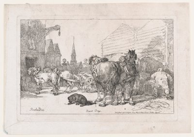 Carri dei birrai, da Un nuovo libro di cavalli e carrozze da Thomas Rowlandson