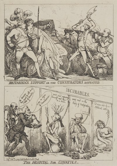 Il sostegno di Britannia o la sconfitta dei cospiratori - L’ospedale per malati di mente da Thomas Rowlandson