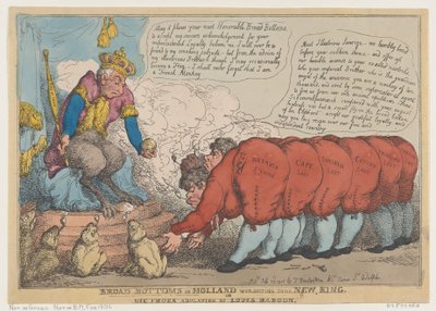 I Broad Bottoms in Olanda adorano il loro nuovo re, 23 luglio 1806 da Thomas Rowlandson